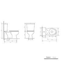 YS22203 توالت سرامیکی 2 تکه، توالت S-trap دراز، توالت دارای گواهینامه TISI/SNI.