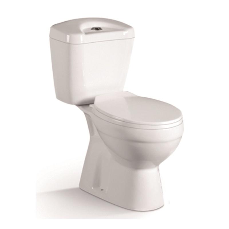 توالت سرامیکی 2 تکه YS22207S، توالت شستشوی S-trap بسته.