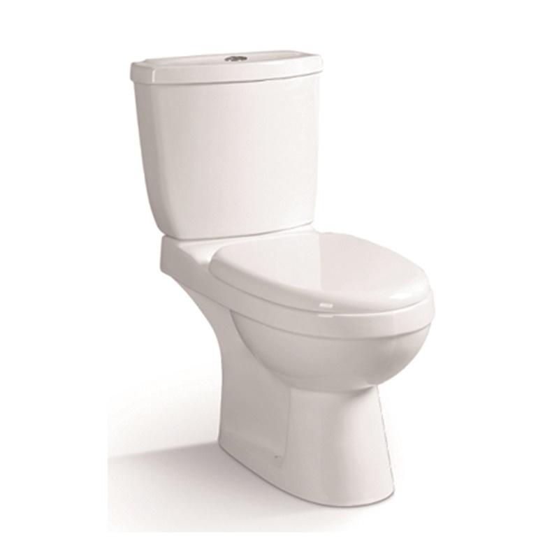 YS22210S توالت 2 تکه سرامیکی با طرح رترو، توالت شستشوی P-trap بسته.