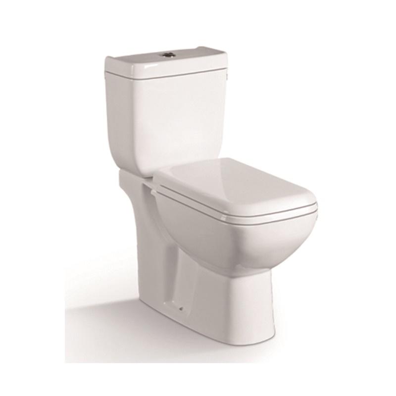 YS22212S توالت 2 تکه سرامیکی با طراحی یکپارچهسازی با سیستمعامل، توالت شستشوی P-trap بسته.
