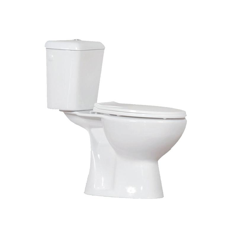 YS22221S توالت 2 تکه سرامیکی با طراحی یکپارچهسازی با سیستمعامل، توالت شستشوی P-trap بسته.