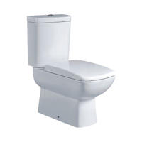 YS22240S توالت فرنگی سرامیکی 2 تکه با طرح رترو، توالت شستشوی P-trap بسته.
