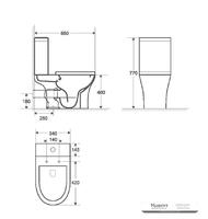 YS22294P 2 تکه توالت سرامیکی بدون حاشیه، توالت شستشوی P-trap;