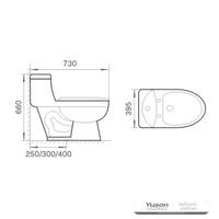 YS24206 توالت فرنگی سرامیکی یک تکه سیفونیک;