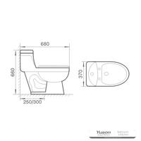 YS24251 توالت فرنگی سرامیکی یک تکه سیفونیک;