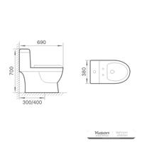 YS24253 توالت فرنگی سرامیکی یک تکه سیفونیک;