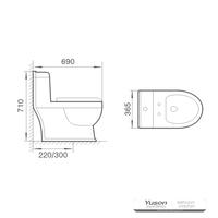 YS24256 توالت فرنگی سرامیکی یک تکه سیفونیک;