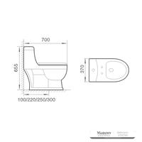 YS24258 توالت فرنگی سرامیکی یک تکه سیفونیک;