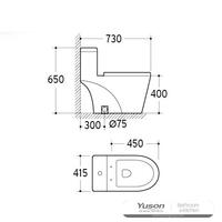 YS24284 توالت فرنگی سرامیکی یک تکه سیفونیک;