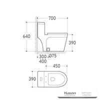 YS24286 توالت فرنگی سرامیکی یک تکه سیفونیک;