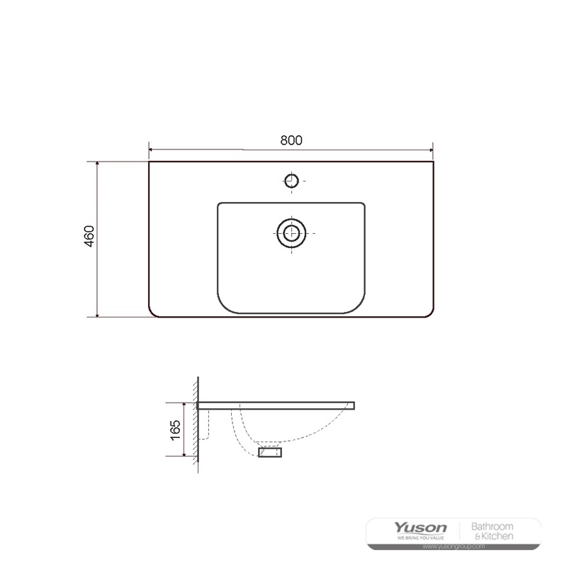 YS27307-80 حوض کابینت سرامیکی، روشویی، سینک دستشویی;