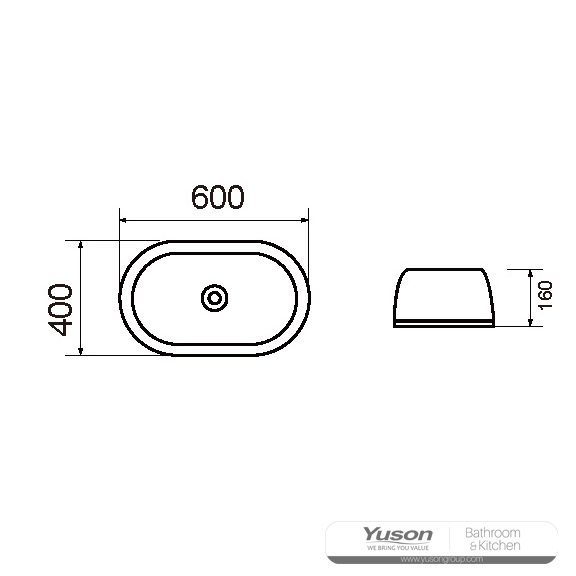 YS28369 حوض سرامیک بالای پیشخوان، حوض هنری، سینک سرامیکی;