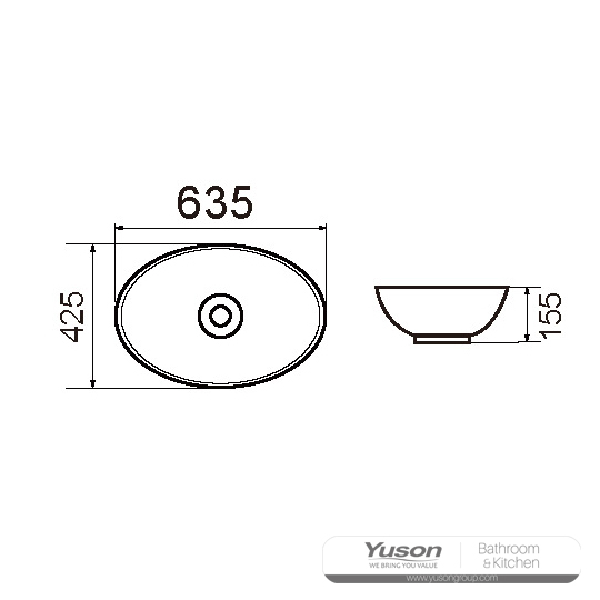 YS28416 حوض سرامیک بالای پیشخوان، حوض هنری، سینک سرامیکی;