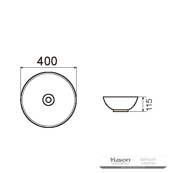 YS28423 حوض سرامیک بالای پیشخوان، حوض هنری، سینک سرامیکی;