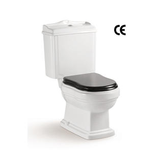 YS22209P توالت فرنگی سرامیکی 2 تکه با طراحی یکپارچهسازی با سیستمعامل، توالت شستشوی P-trap بسته.