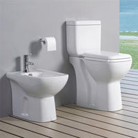 YS22212S توالت 2 تکه سرامیکی با طراحی یکپارچهسازی با سیستمعامل، توالت شستشوی P-trap بسته.