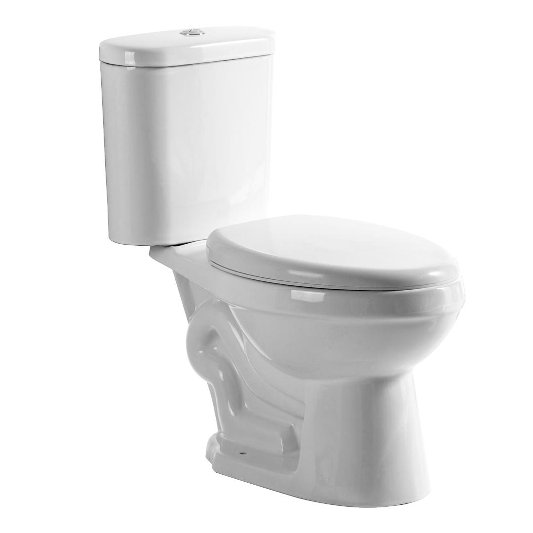 توالت فرنگی سرامیکی 2 تکه YS22236 توالت سیفونیک S-trap کوپله بسته;
